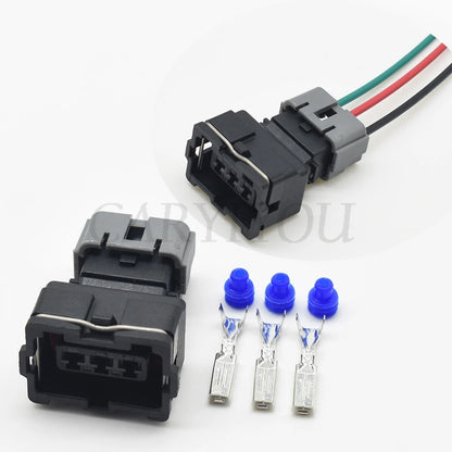 PB185-03026 3.5mm series female automotive waterproof connector plug with 15cm wires used in car wiring systems