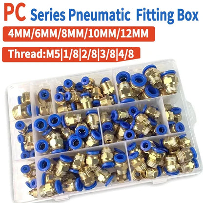 PC series 4mm 6mm 8mm 10mm 12mm air joint connectors, hose tube pneumatic fittings with 1/4 1/8 push-in quick release couplings