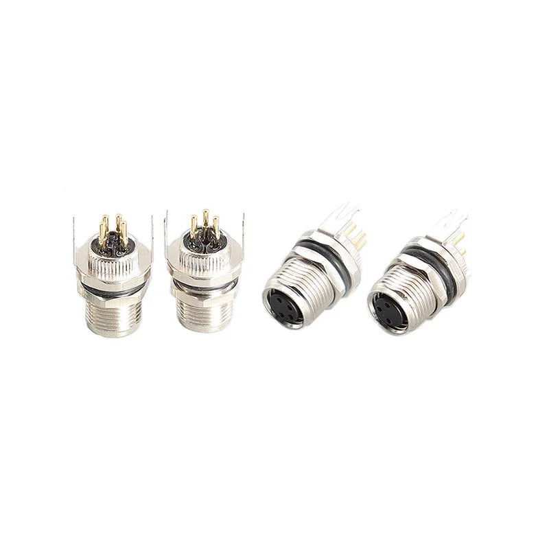 M8 aviation plug used for PCB sensor bonding with waterproof male and female socket, supporting 3–8 pins
