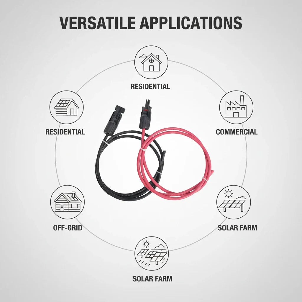 PV1-F solar extension cable used for connecting photovoltaic panels with waterproof DC connectors