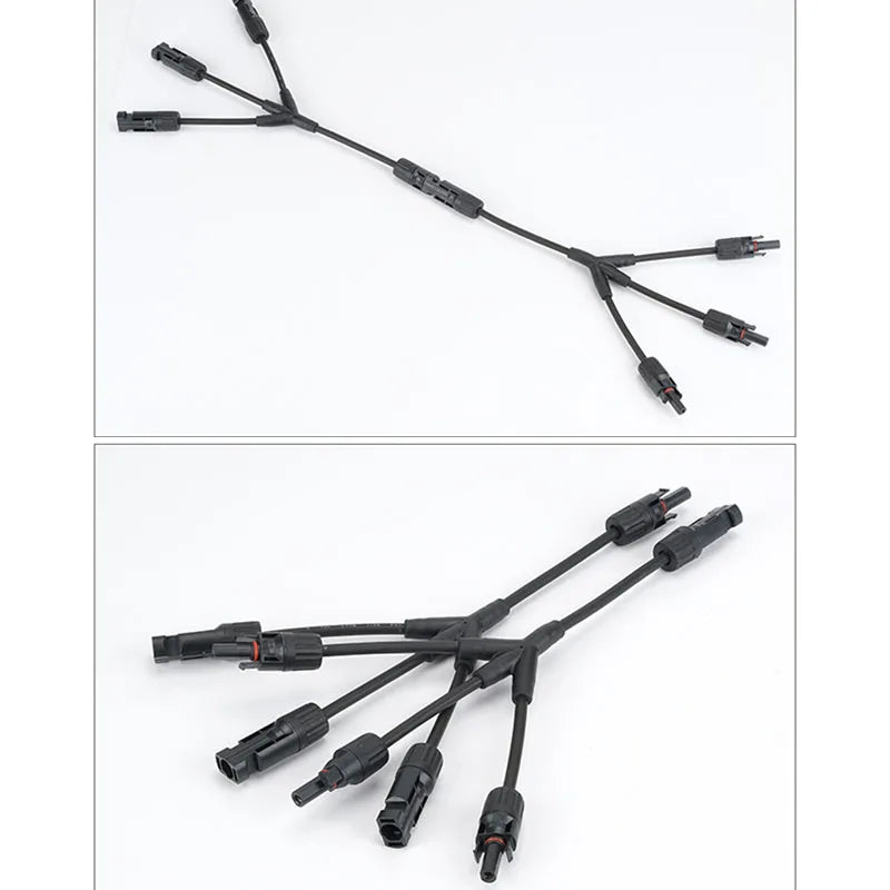 DC PV Y branch solar connector used in photovoltaic systems for male and female 3/4/5-way plug connections