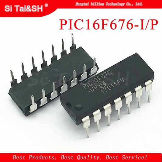 PIC16F676-I/P DIP14 microcontroller IC for Arduino, DIY electronics, and embedded projects