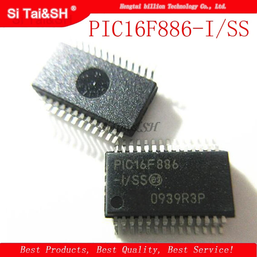 PIC16F886-I/SS high-performance 8-bit microcontroller IC, suitable for embedded electronics, Arduino, and DIY projects