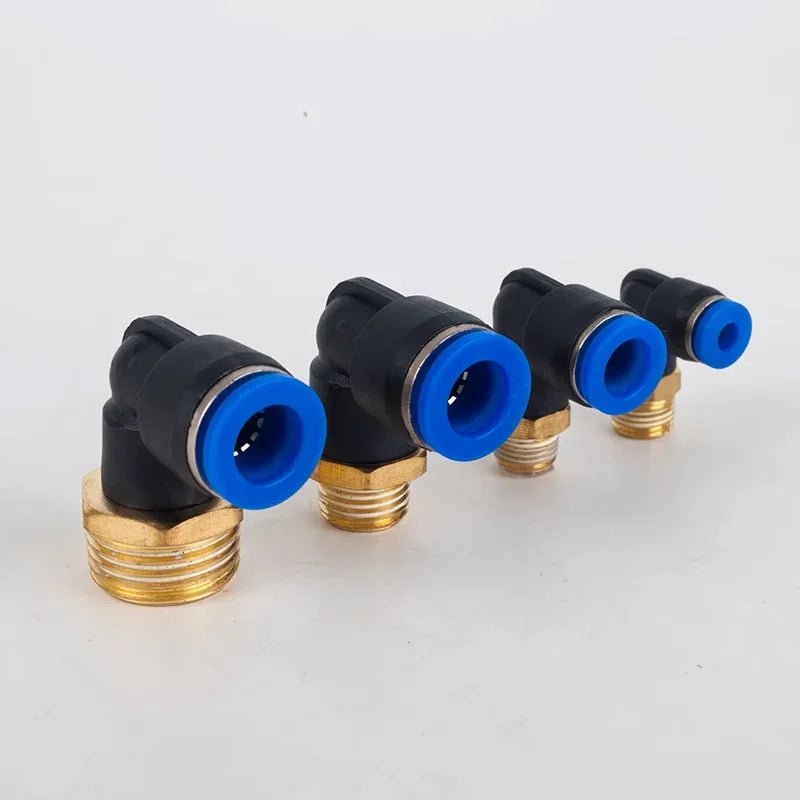 PL male elbow pneumatic push to connect fitting for air line applications