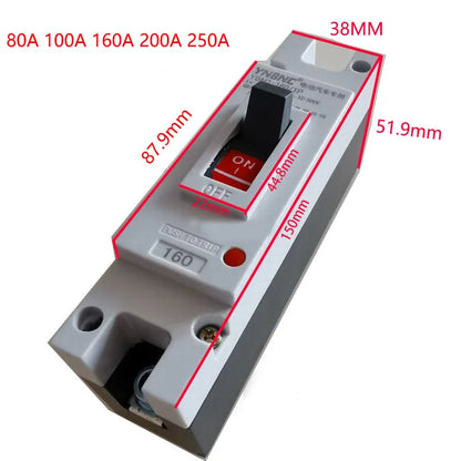 1P plastic case DC circuit breaker showing short circuit protection structure