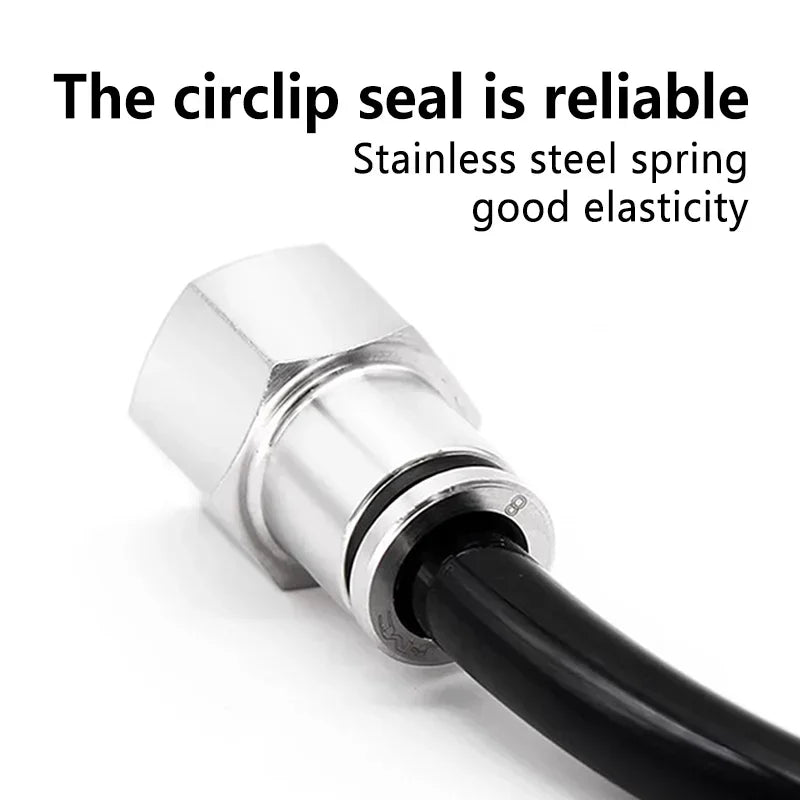 corrosion resistant stainless steel quick-connect air hose fittings for pneumatic pipe connections