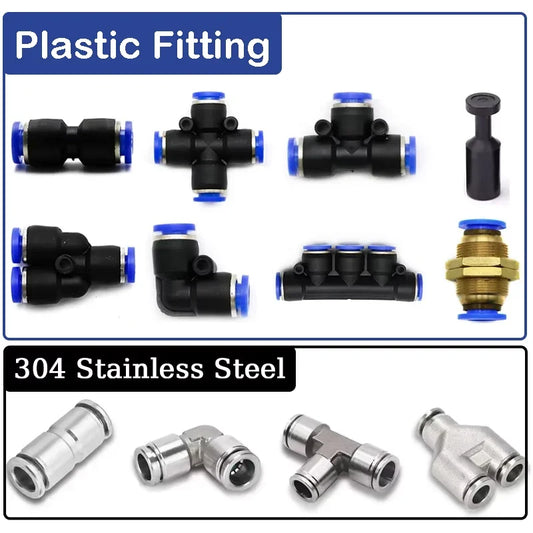 Pneumatic fitting tube connector air quick water pipe push in hose quick coupling OD 4mm 6mm 8mm 10mm 12mm
