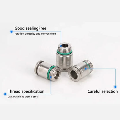 series of stainless steel 304 POC-G internal hexagonal quick insertion pneumatic fittings for gas pipes