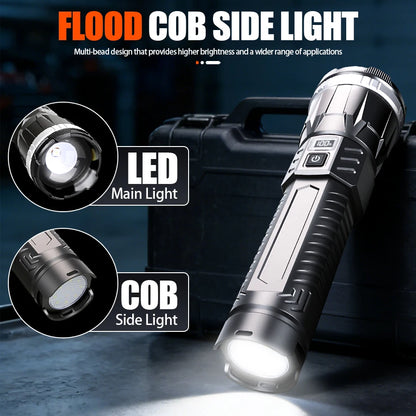 Portable LED flashlight with bracket light design