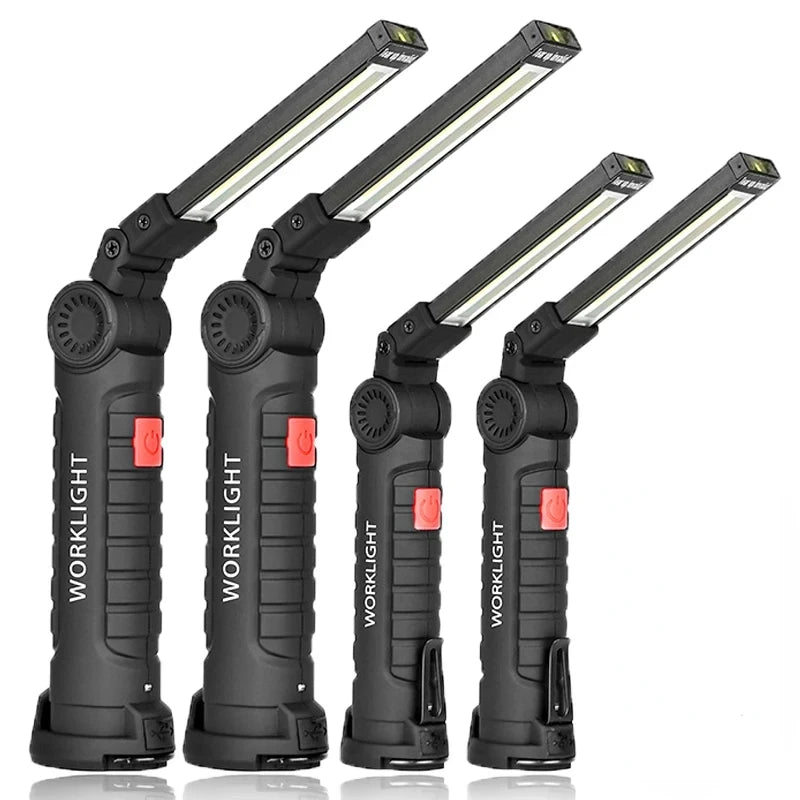 Portable COB LED flashlight USB rechargeable work light