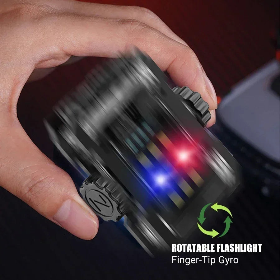 Portable gyroscope flashlight with LED lighting