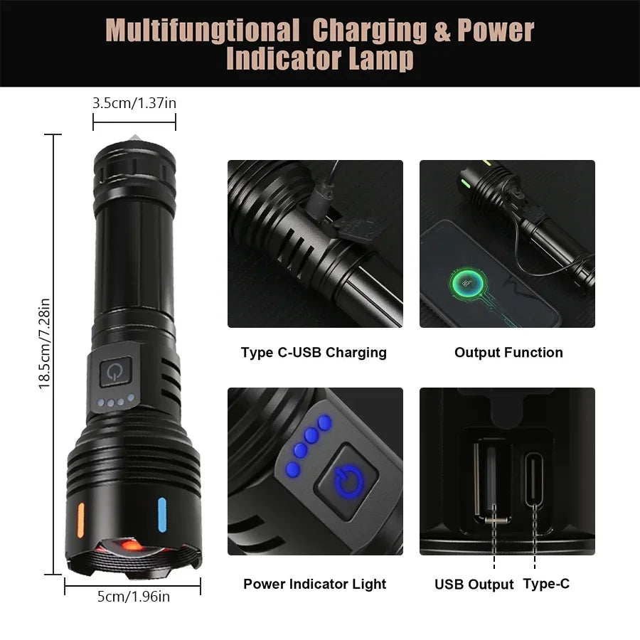 Portable LED torch lamp for outdoor and emergency use