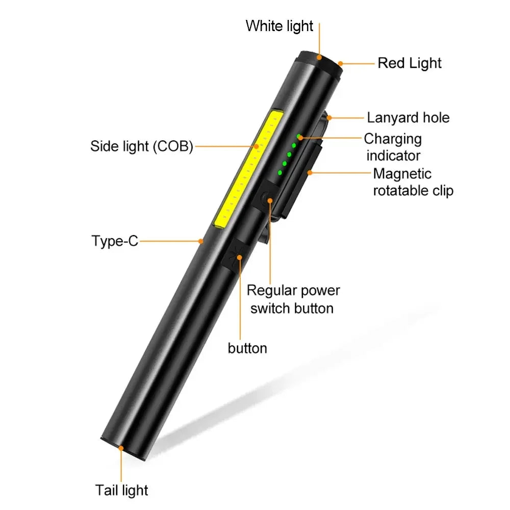 Portable LED lantern with magnetic base for work use