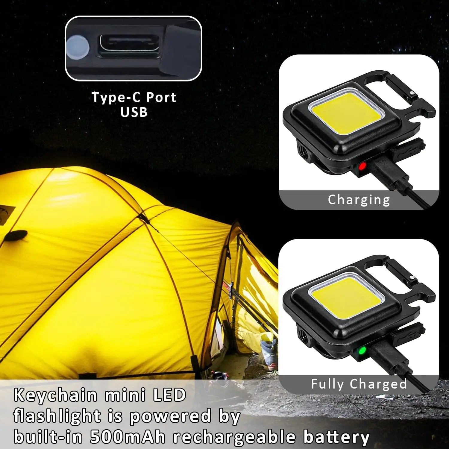 Portable LED flashlight pocket tool light