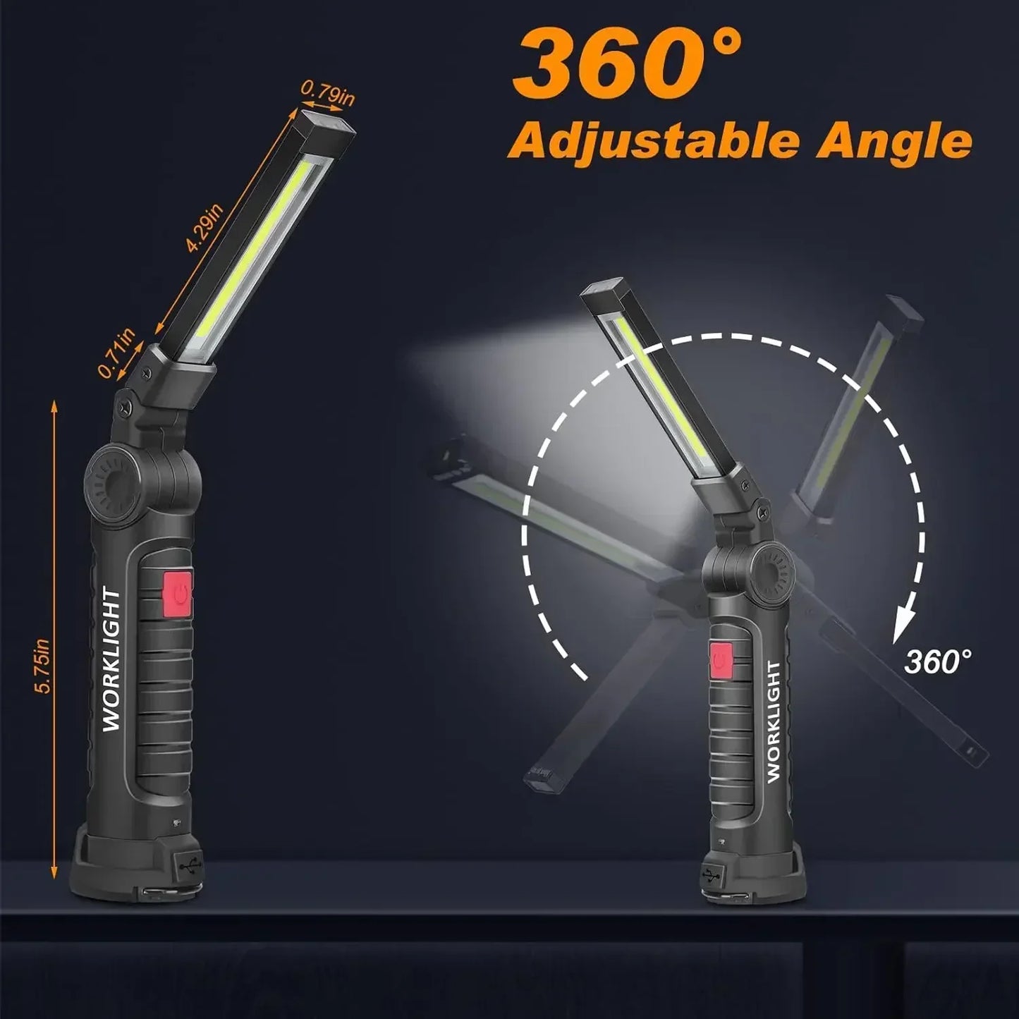 Portable rechargeable LED work light for repair