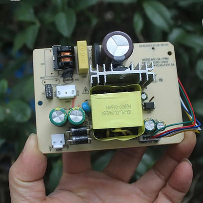 Close-up of dual switching power module structure and terminals