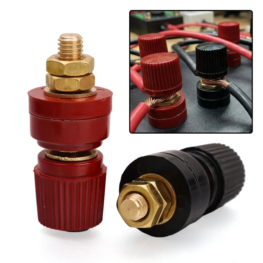 Copper power terminal connector red black