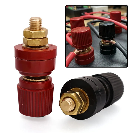Copper power terminal connector red black
