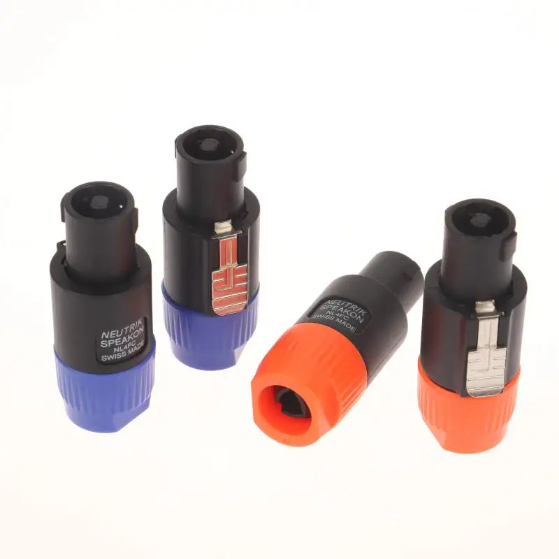 PowerCon AC connector adapter in blue and orange