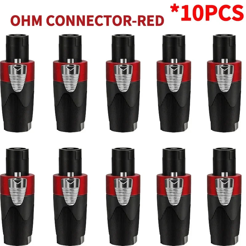 Professional NL4FC Speakon 4 pin audio connector with ohm head and solder-free terminal for clean sound