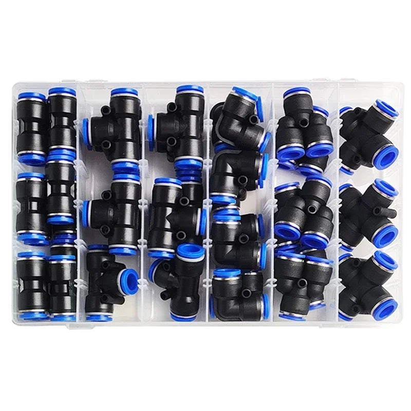 Quick release pneumatic fittings kit PU-12, PE-12, PZA-12, PY-12, PV-12 for 4mm plastic hose couplings