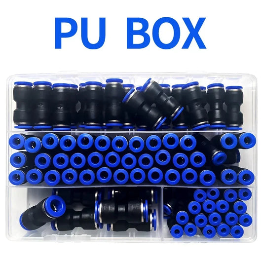 PU pneumatic fittings kit 23-100PCS air straight quick release connector for PU4 PU6 PU8 PU14 4/6/8/10MM