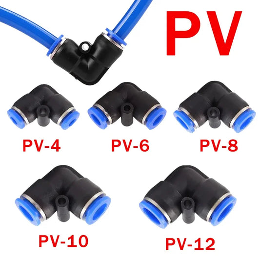PV elbow pneumatic quick fitting 4/6/8/10/12mm air water hose push connector industrial heavy duty leak-proof seal