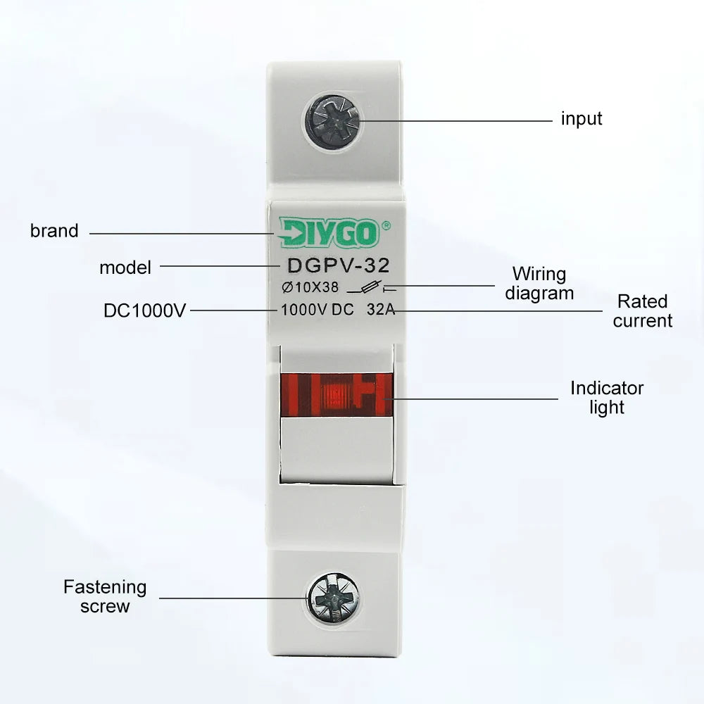 Photovoltaic system protection base for PV fuse