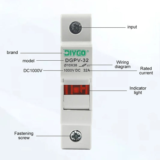 Photovoltaic system protection base for PV fuse