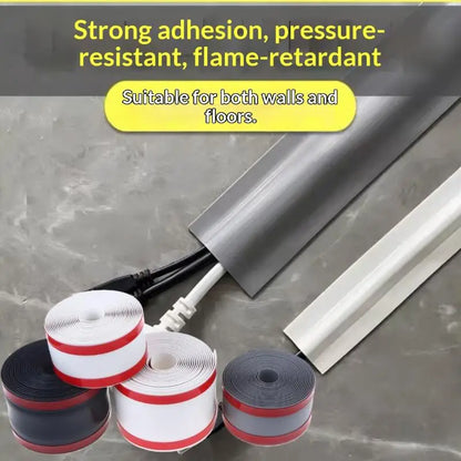 PVC self-adhesive cable cover protector installed on wall for wire organization