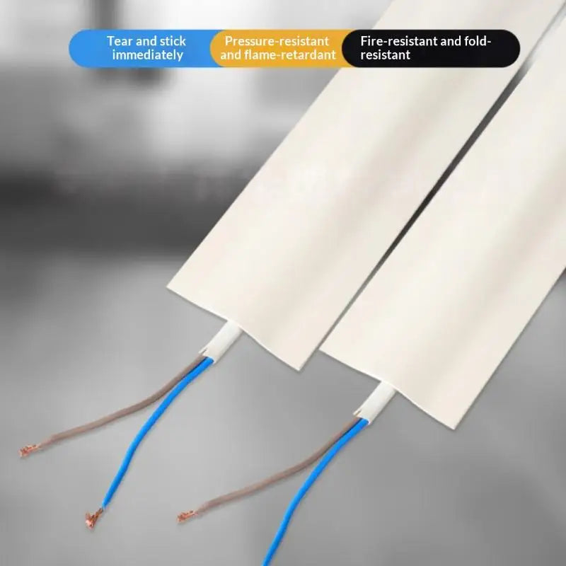 PVC self-adhesive wire protection strip cable cover protector for wall and floor wire management