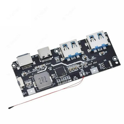 QC4.0 / QC3.0 dual USB 5V 4.5A 22.5W charging module with Micro and Type-C ports, LED indicator, and temperature/circuit protection