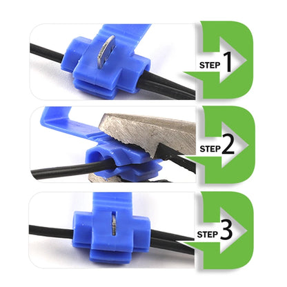 Quick connection electrical terminal for splicing wires without breaking cables