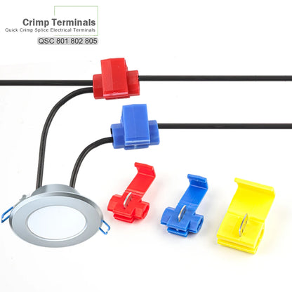 Quick splice wire connector with Scotch Lock snap, AWG22-10 insulated crimp terminal