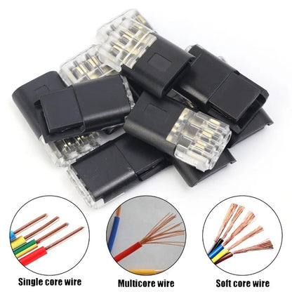 Quick wire connector for electrical cable connections