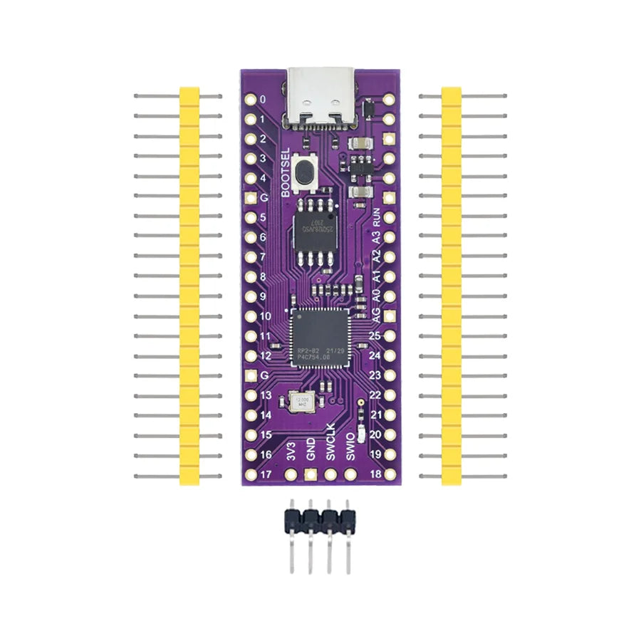 Raspberry Pi Pico RP2040 Lite board with dual-core ARM Cortex-M0+, 4MB/16MB flash, USB Type-C, compatible with Arduino and MicroPython projects