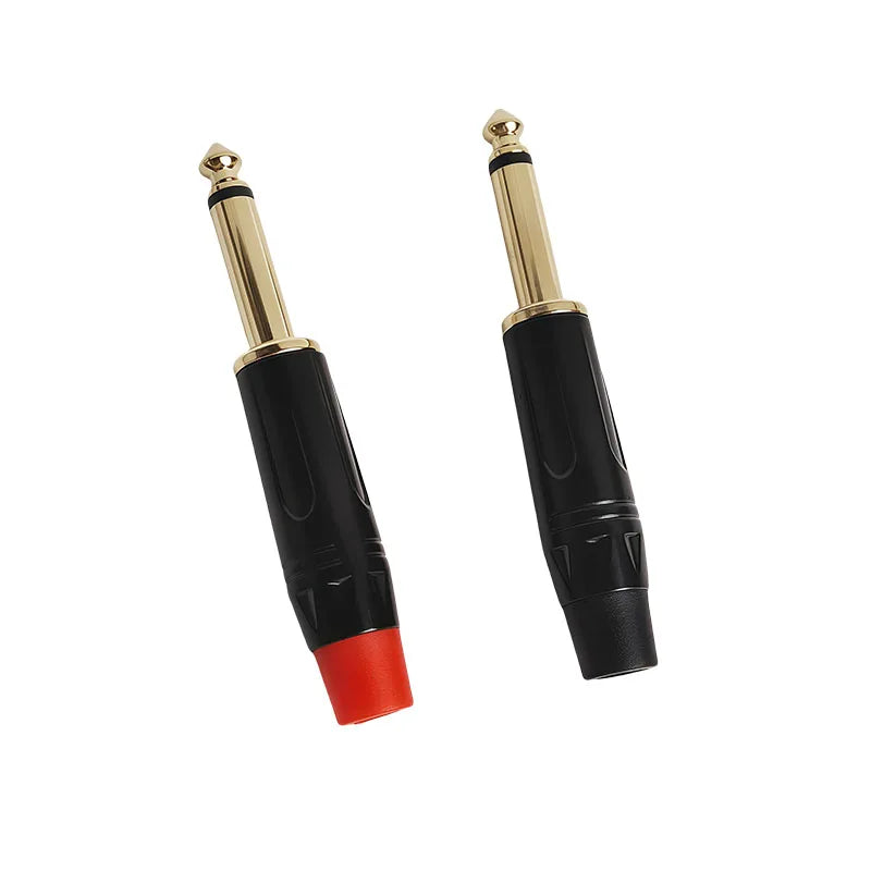 6.3mm mono plug to gold RCA connector for speaker, amplifier, mixer, and PC DIY audio video connections