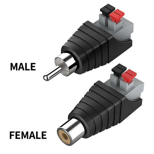 RCA male to terminal block adapter solderless AV connector for audio video signal