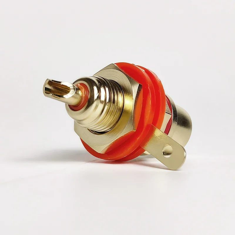 rca plug and jack set used for home theater sound systems and preamp connections