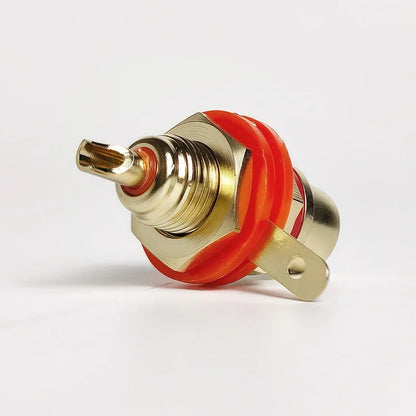 rca plug and jack set used for home theater sound systems and preamp connections
