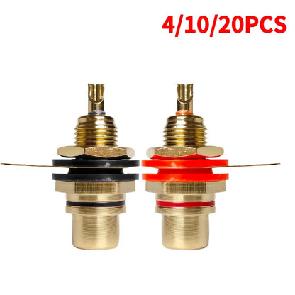 rca plug and jack set brass gold plated audio connectors for preamp diy projects home theater sound systems