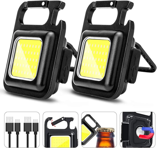 Rechargeable LED pocket flashlight with keychain