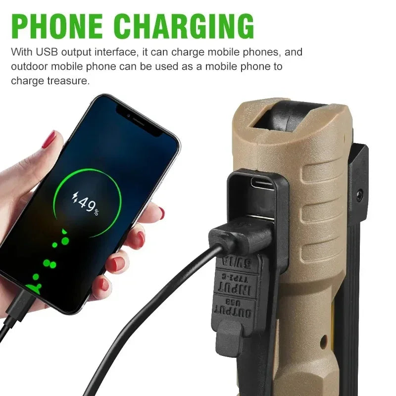 Rechargeable portable LED work flashlight