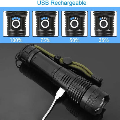 Rechargeable zoomable LED tactical torch