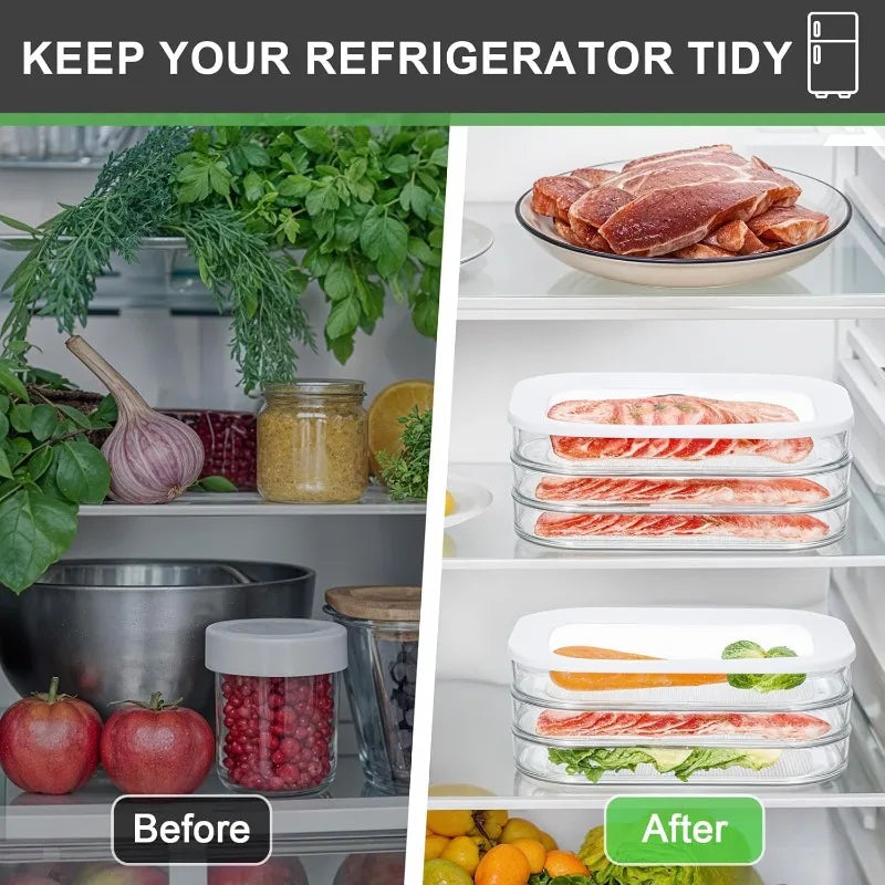 Meat container for refrigerator organization