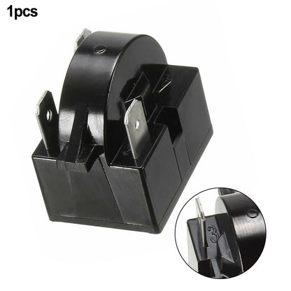 PTC starter relay used as overload protector for refrigerator compressors with multiple pin options