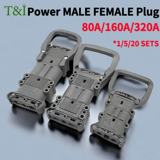 REMA type connector 80A 160A 320A electric forklift power high current battery charger male female plugs sockets