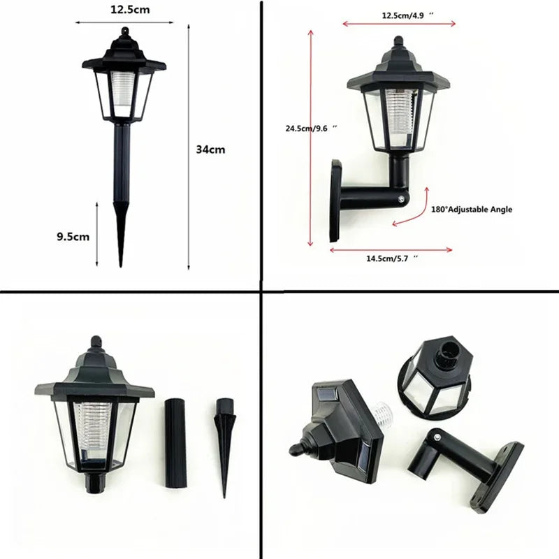 Retro-style solar LED landscape lamp, waterproof, ideal for garden, street, and outdoor decoration