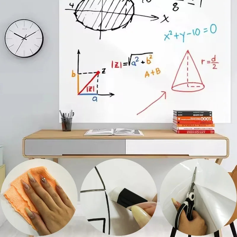 Reusable static cling whiteboard wall sticker for writing and note taking