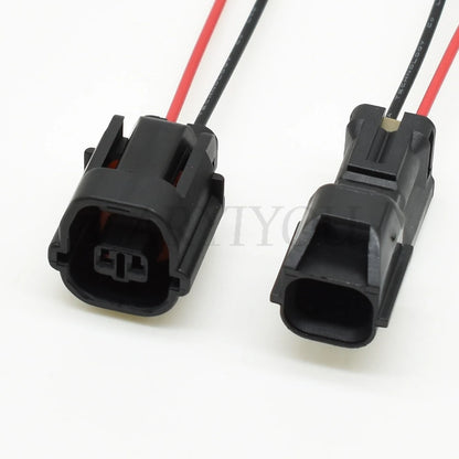 Side view of 2 pin 1.2 series waterproof automotive connector for reversing radar sensor